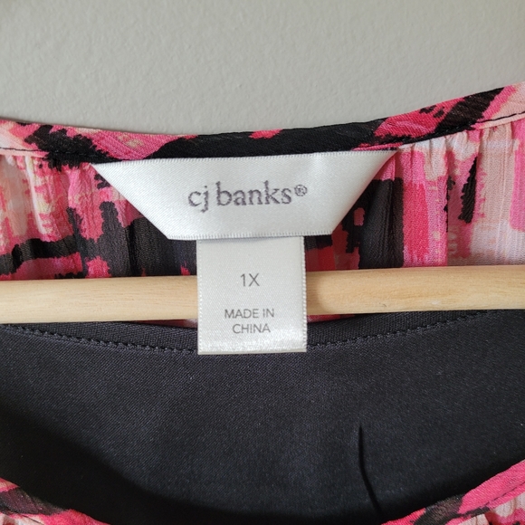 Pink and black chiffon layered shirt - Picture 4 of 6